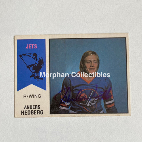 Anders Hedberg - Autographed Card Opc 1974-75 Wha
