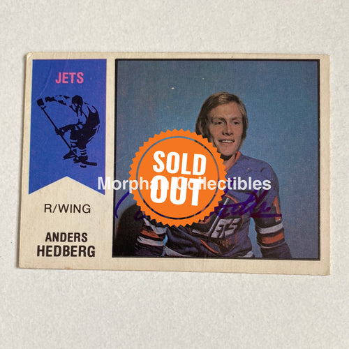 Anders Hedberg - Autographed Card Opc 1974-75 Wha