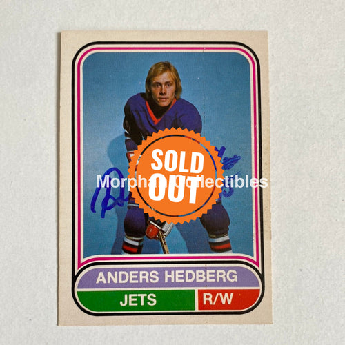 Anders Hedberg - Autographed Card Opc 1975-76 Wha