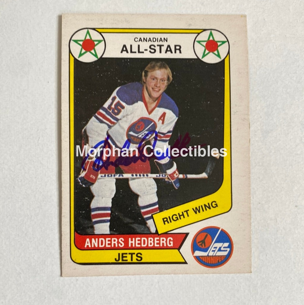 Anders Hedberg - Autographed Card Opc 1976-77 Wha