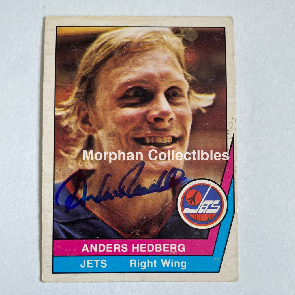 Anders Hedberg - Autographed Card Opc 1977-78 Wha