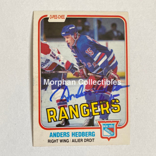 Anders Hedberg - Autographed Card Opc 1981-82
