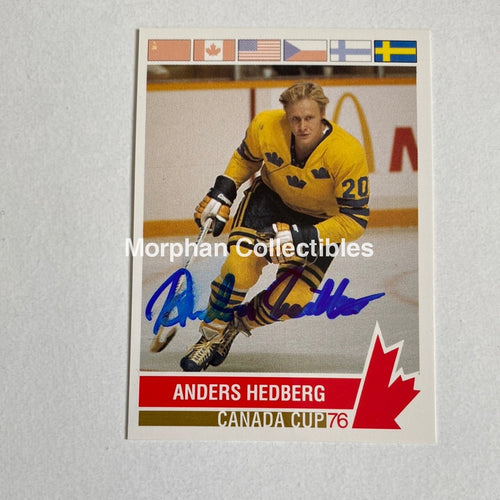 Anders Hedberg - Autographed Card Smear Canada Cup 76