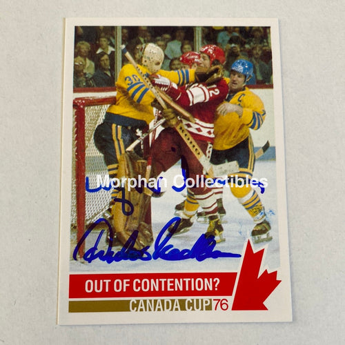 Anders Hedberg/Ulf Nilsson - Autographed Card Team Canada 1976