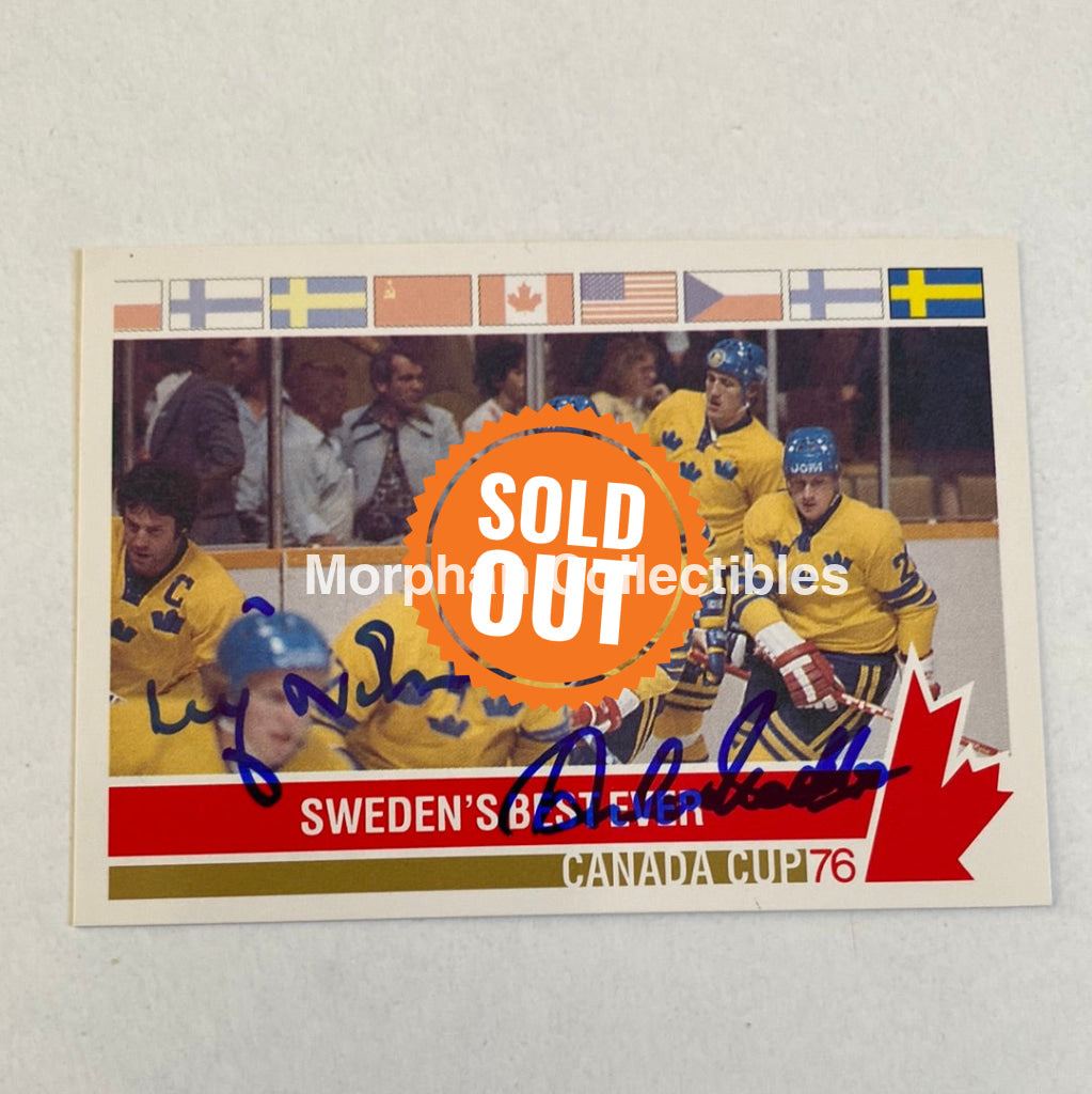 Anders Hedberg/Ulf Nilsson - Autographed Card Team Canada 1976