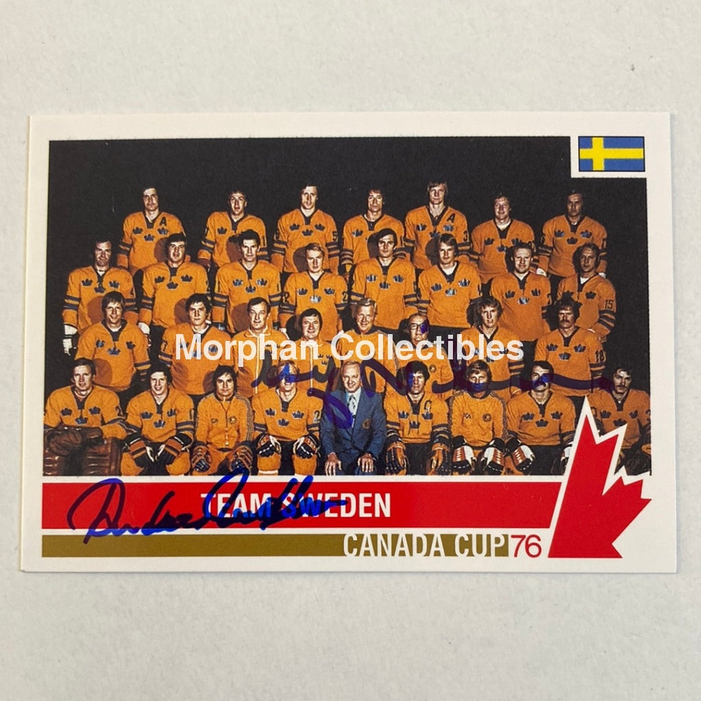 Anders Hedberg/Ulf Nilsson - Autographed Card Team Canada 1976