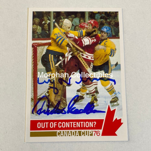 Anders Hedberg/Ulf Nilsson - Autographed Card Team Canada 1976