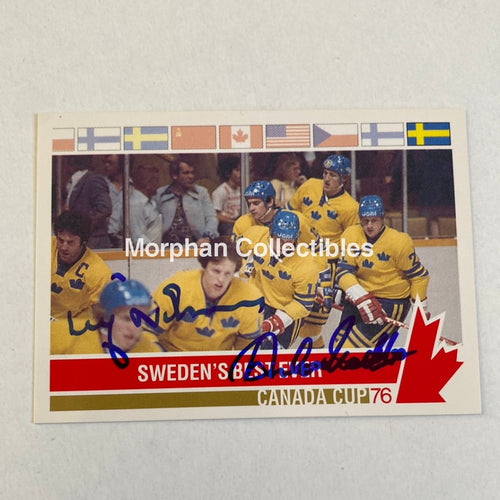 Anders Hedberg/Ulf Nilsson - Autographed Card Team Canada 1976