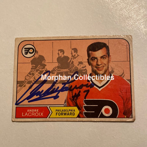 Andre Lacroix - Autographed Card Crease Opc- 1968-69