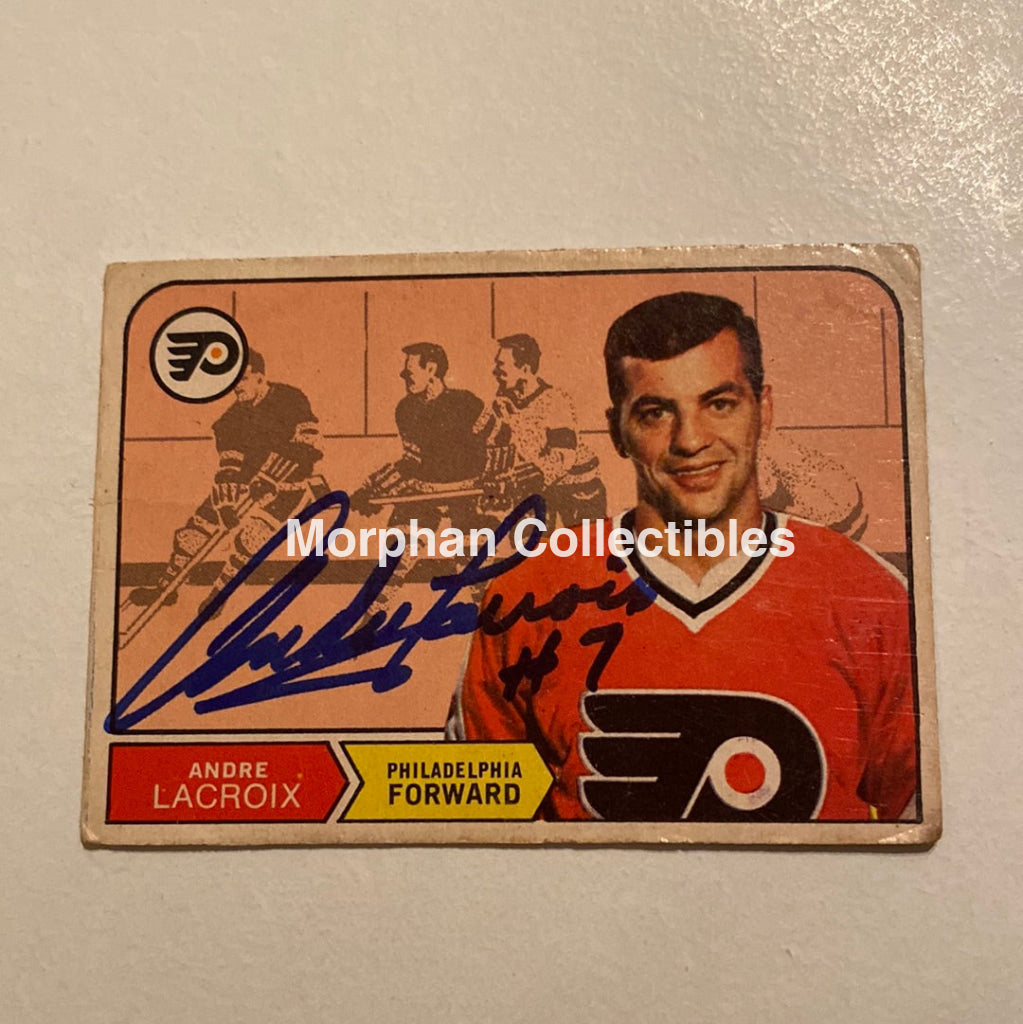Andre Lacroix - Autographed Card Crease Opc- 1968-69