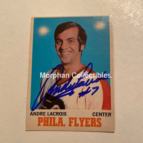 Andre Lacroix - Autographed Card Opc 1970-71