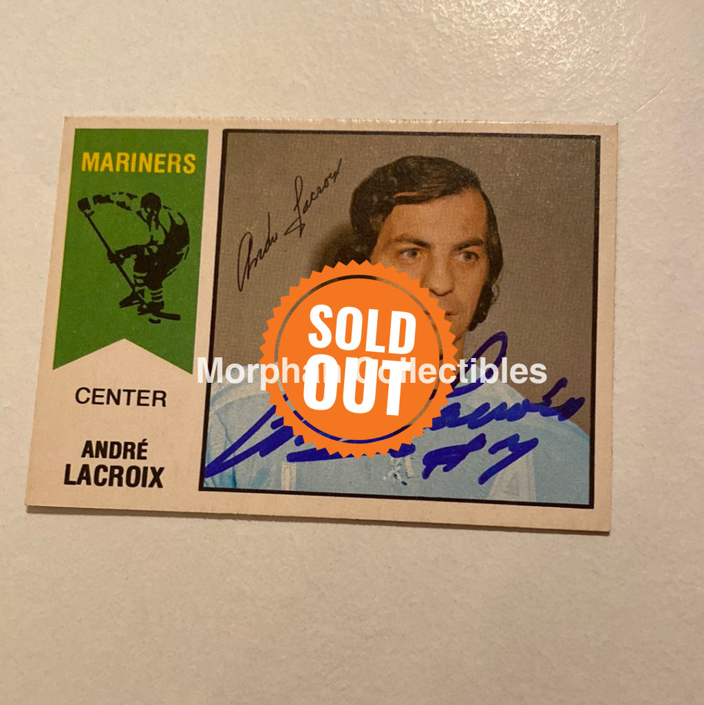 Andre Lacroix - Autographed Card Opc 1974-75 Wha