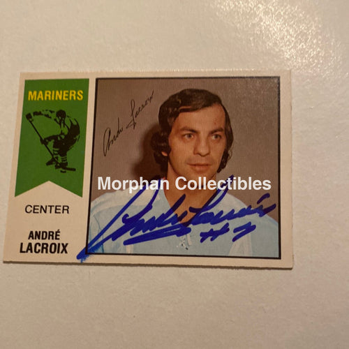 Andre Lacroix - Autographed Card Opc 1974-75 Wha