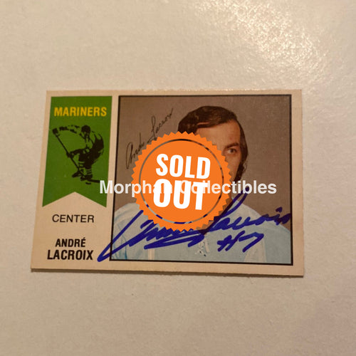 Andre Lacroix - Autographed Card Opc 1974-75 Wha