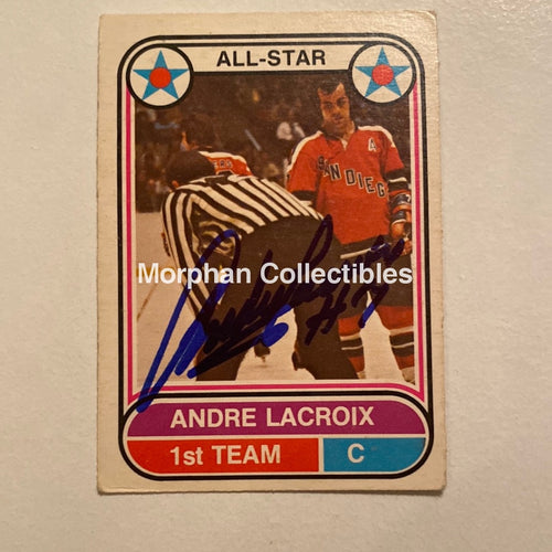 Andre Lacroix - Autographed Card Opc 1975-76 Wha