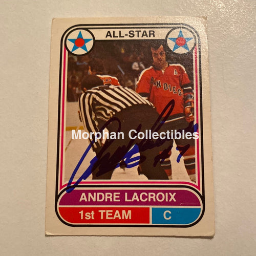 Andre Lacroix - Autographed Card Opc 1975-76 Wha