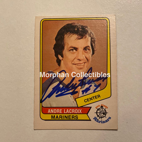 Andre Lacroix - Autographed Card Opc 1976-77 Wha