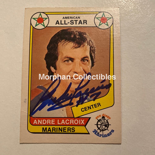 Andre Lacroix - Autographed Card Opc 1976-77 Wha