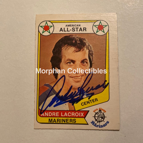 Andre Lacroix - Autographed Card Opc 1976-77 Wha