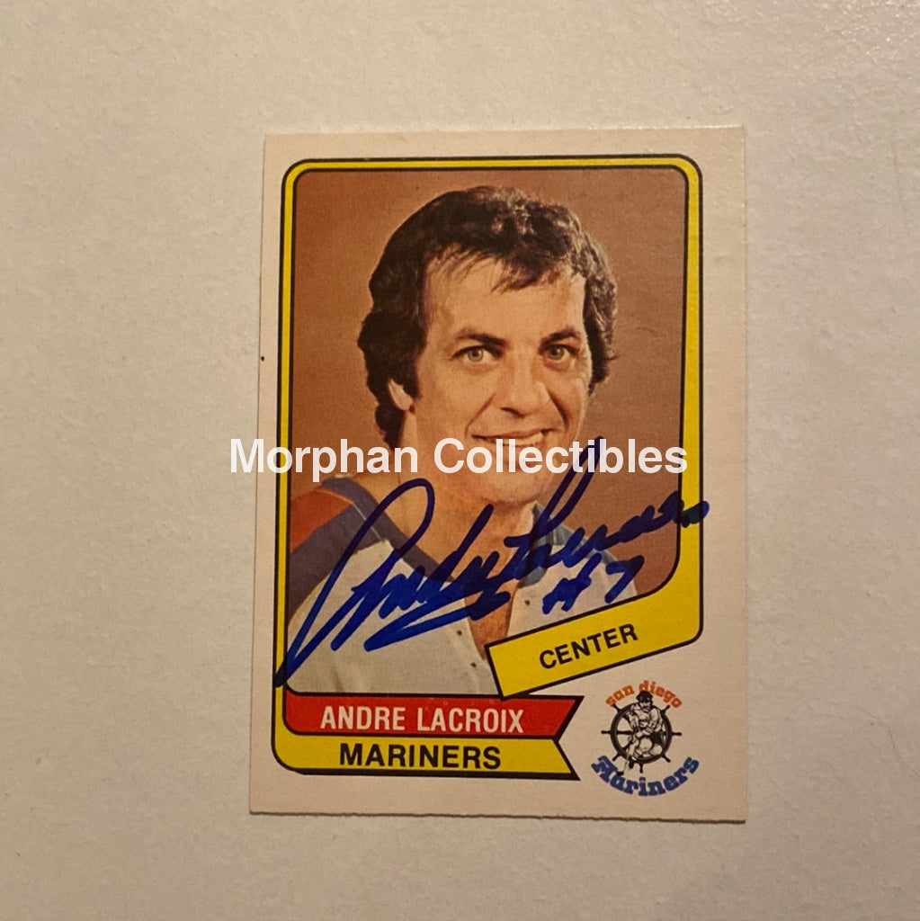 Andre Lacroix - Autographed Card Opc 1976-77 Wha