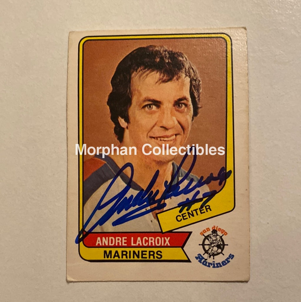 Andre Lacroix - Autographed Card Opc 1976-77 Wha