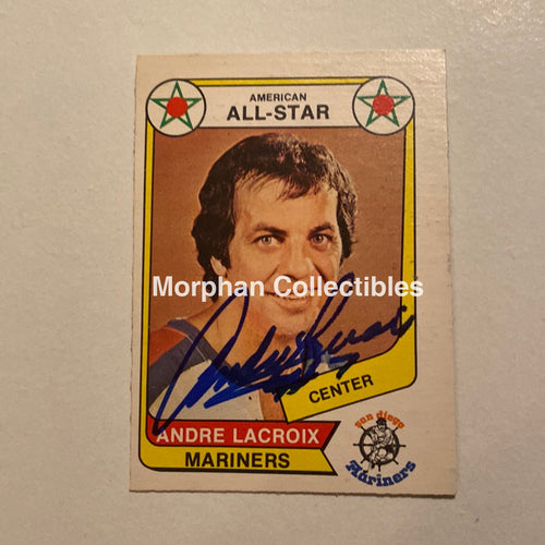 Andre Lacroix - Autographed Card Opc 1976-77 Wha
