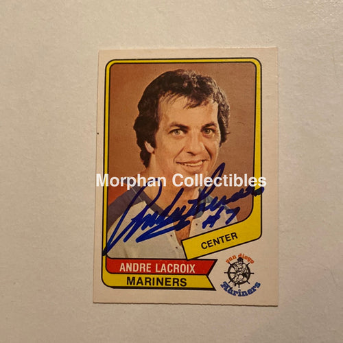 Andre Lacroix - Autographed Card Opc 1976-77 Wha