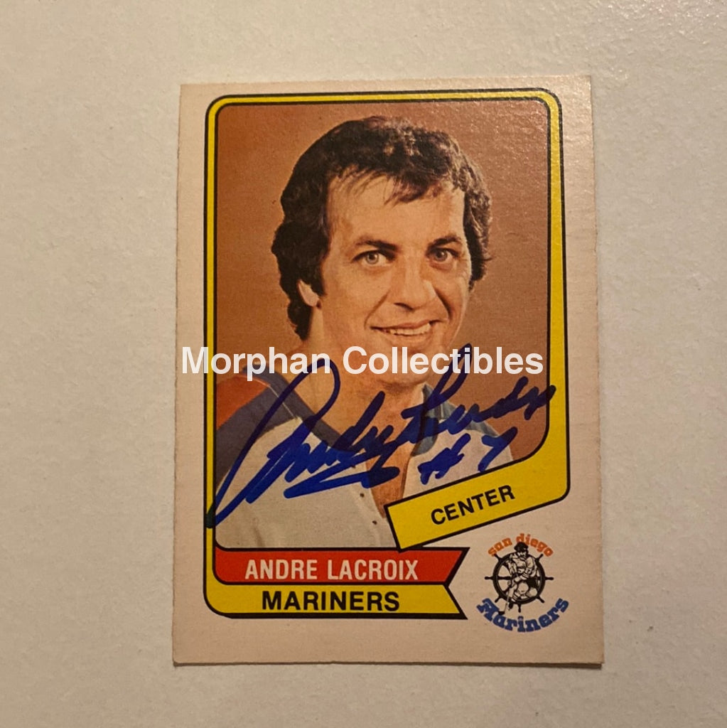 Andre Lacroix - Autographed Card Opc 1976-77 Wha