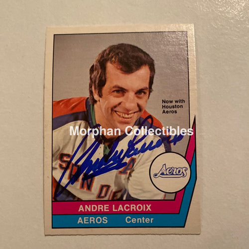 Andre Lacroix - Autographed Card Opc 1977-78 Wha