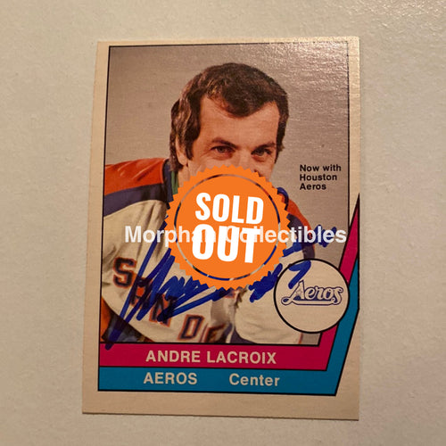 Andre Lacroix - Autographed Card Opc 1977-78 Wha