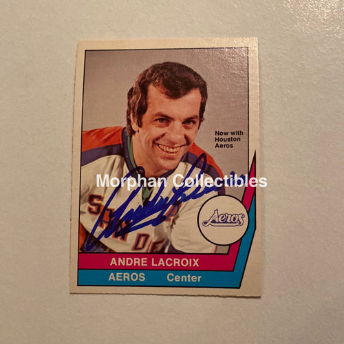 Andre Lacroix - Autographed Card Opc 1977-78 Wha