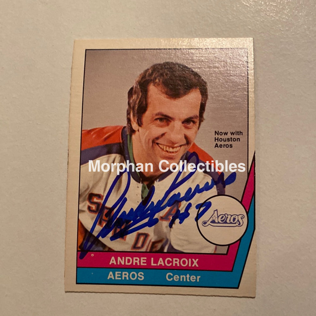 Andre Lacroix - Autographed Card Opc 1977-78 Wha