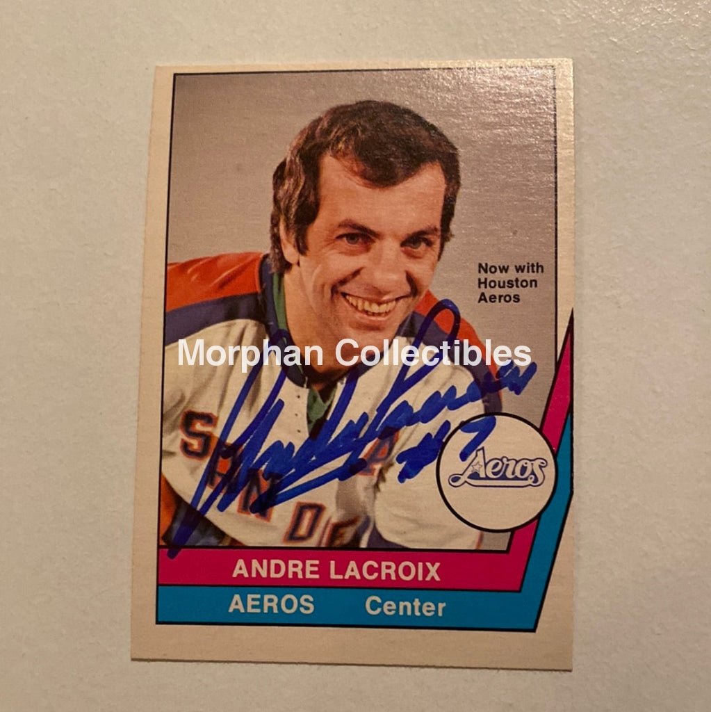 Andre Lacroix - Autographed Card Opc 1977-78 Wha