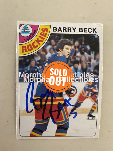 Barry Beck - Autographed Card 1978-79 Opc #4