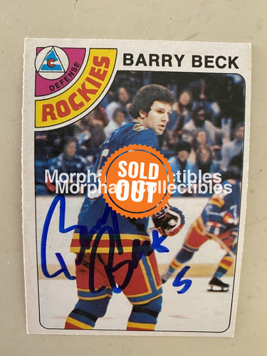 Barry Beck - Autographed Card 1978-79 Opc #6