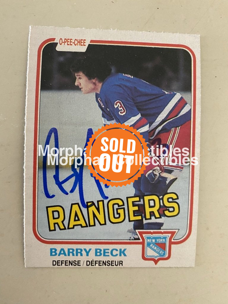 Barry Beck - Autographed Card 1981-82 Opc #1