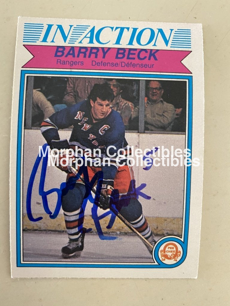 Barry Beck - Autographed Card 1981-82 Opc Ia #1
