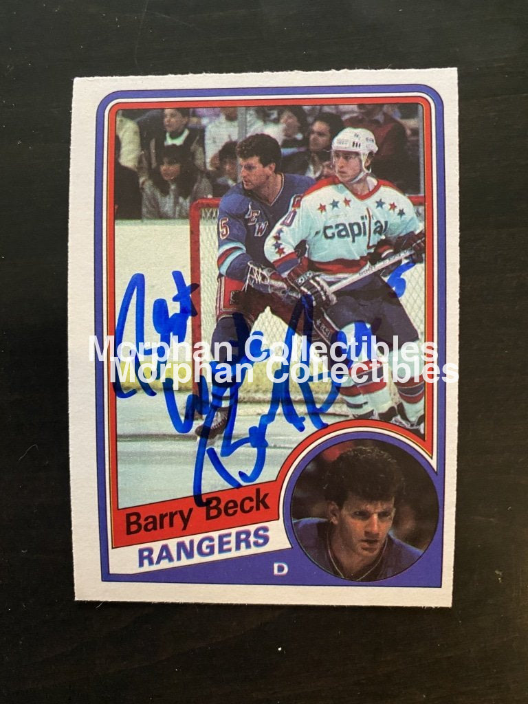 Barry Beck - Autographed Card 1984-85 Opc #6