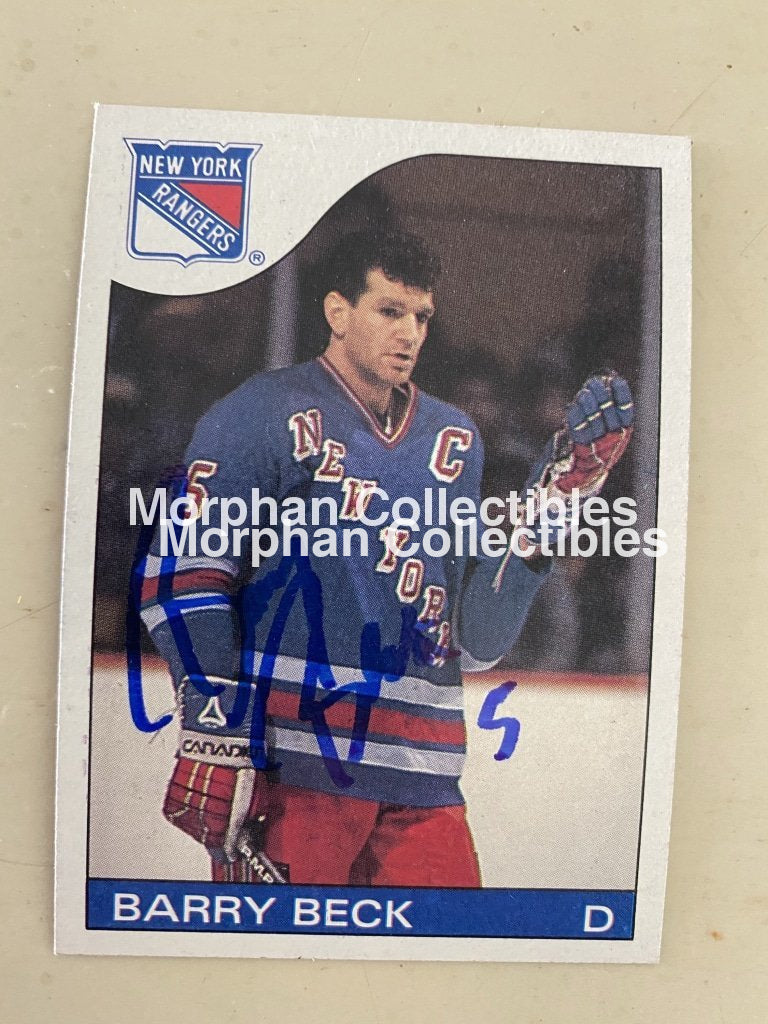 Barry Beck - Autographed Card 1985-86 Topps #1