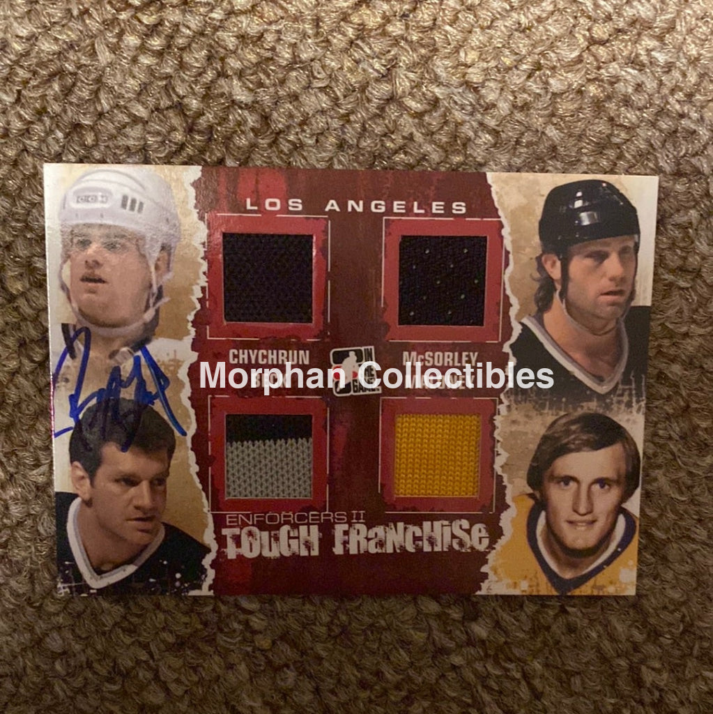 Barry Beck - Autographed Card Itg Enforcers Quad Jersey Card