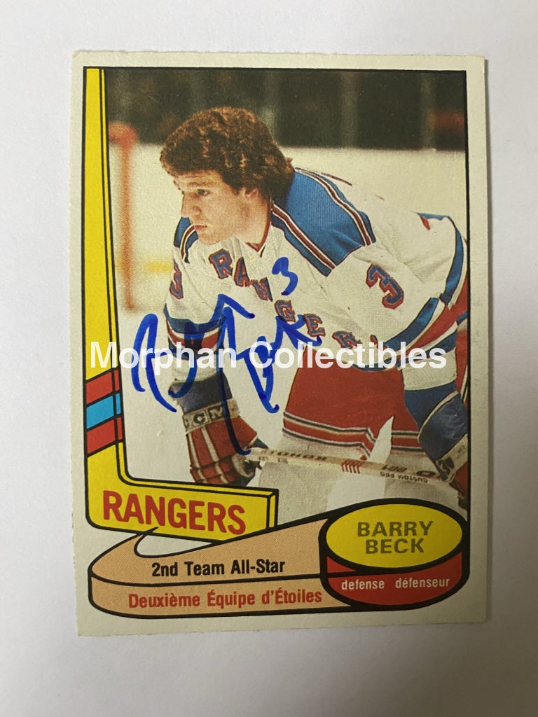 Barry Beck - Autographed Card Opc 1979-80