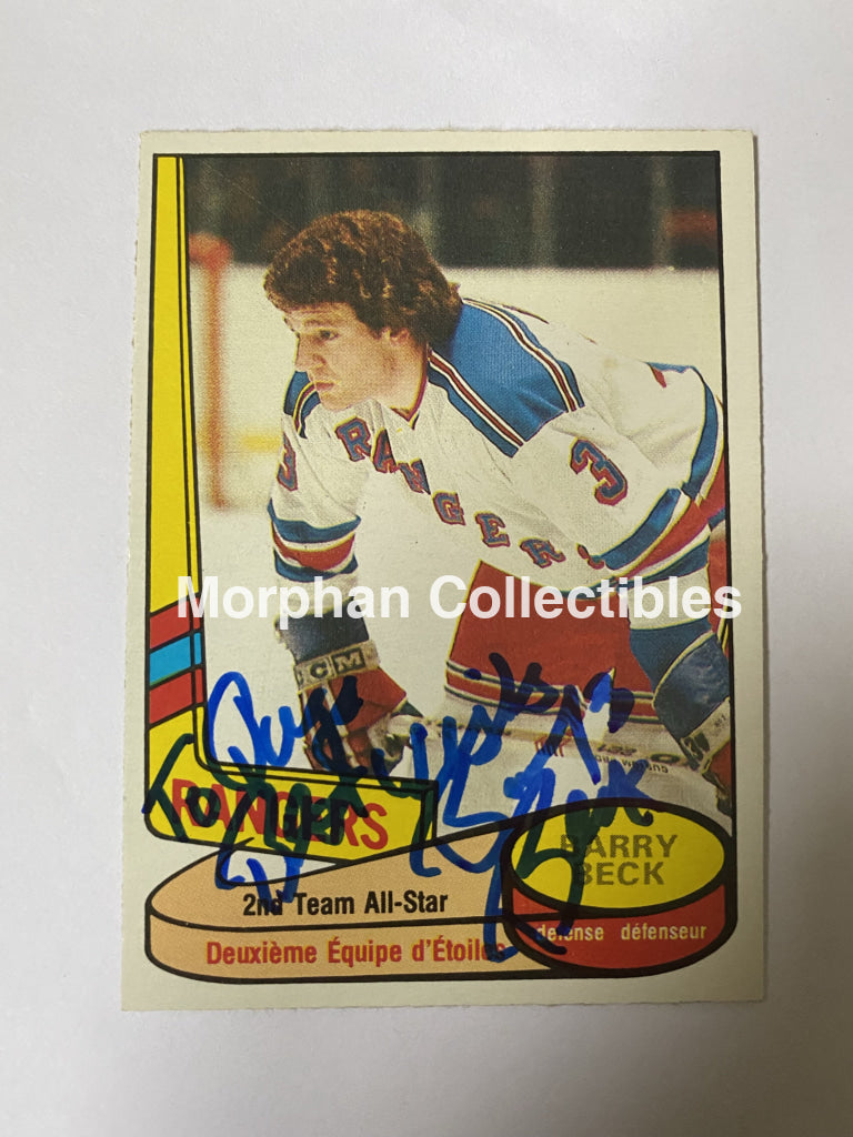 Barry Beck - Autographed Card Opc 1979-80 Personalized