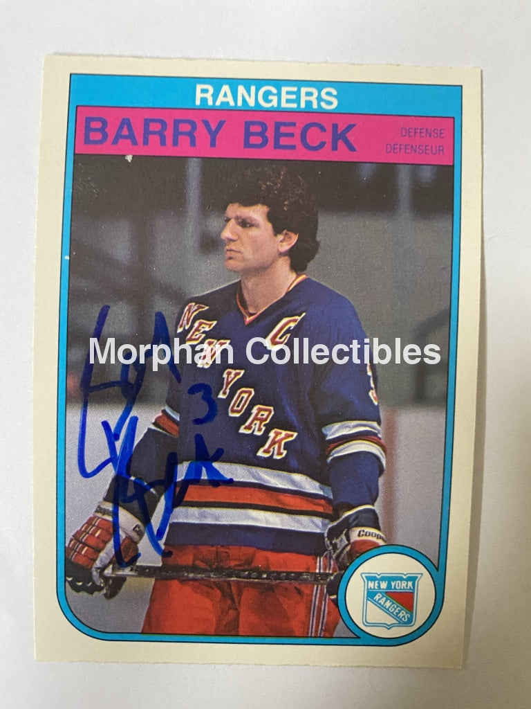 Barry Beck - Autographed Card Opc 1982-83