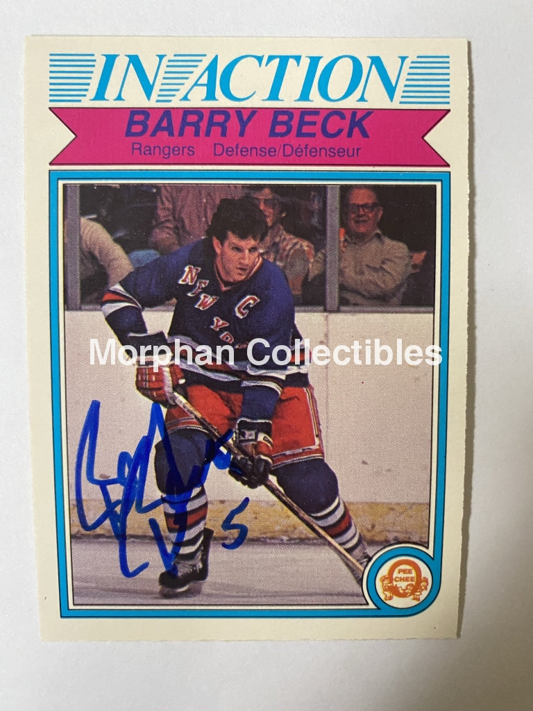 Barry Beck - Autographed Card Opc 1982-83 Ia