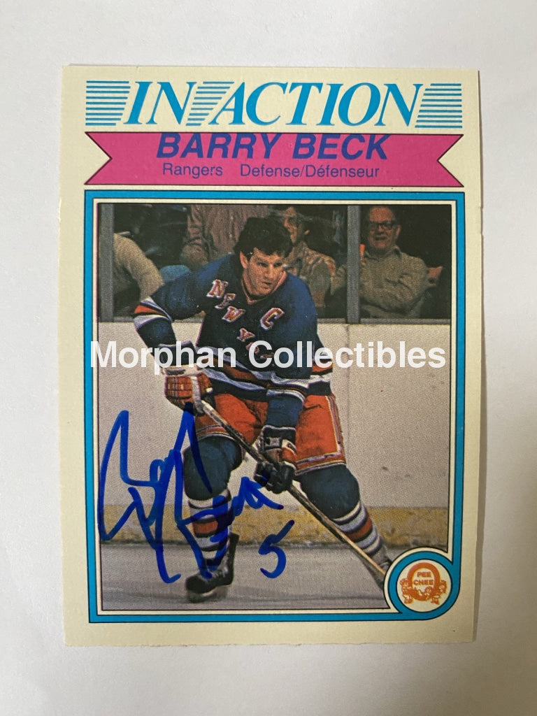 Barry Beck - Autographed Card Opc 1982-83 Ia