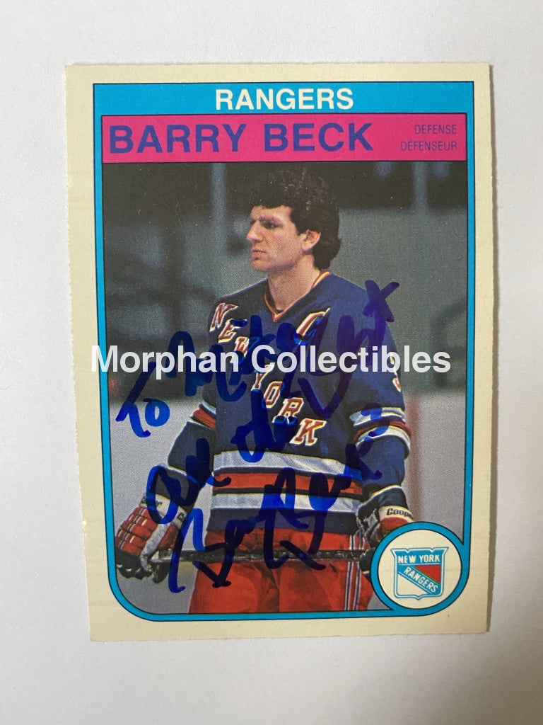 Barry Beck - Autographed Card Opc 1982-83 Personalized