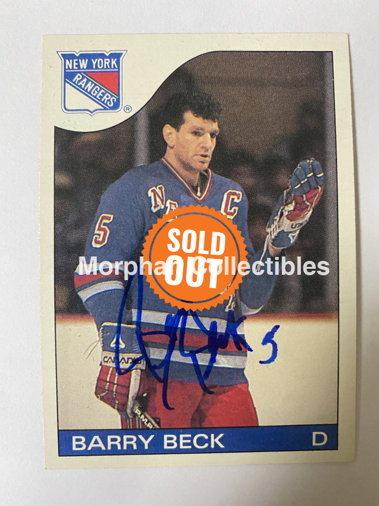 Barry Beck - Autographed Card Opc 1983-84