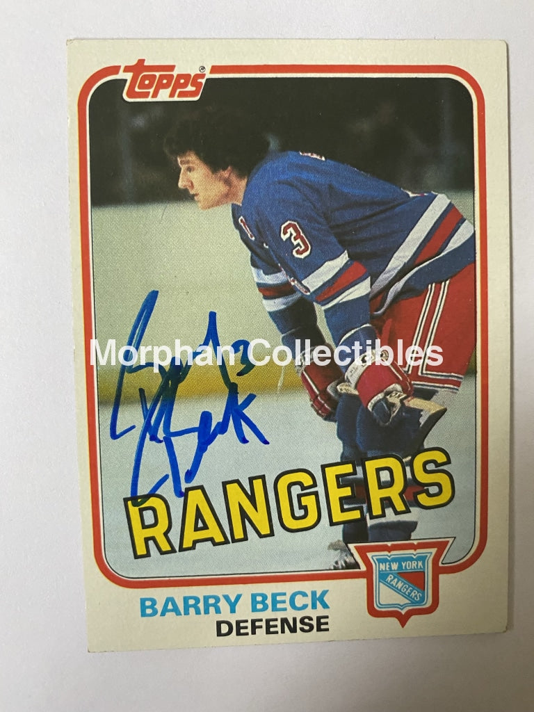 Barry Beck - Autographed Card Topps 1981-82