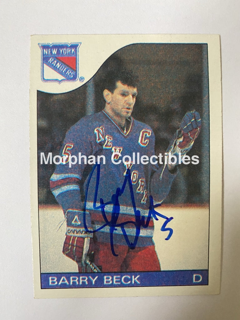 Barry Beck - Autographed Card Topps 1985-86