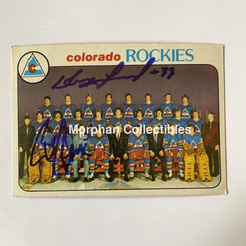 Barry Beck / Doug Favell - Autographed Card Opc 1978-79 Team Checklist